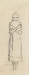 Esboço de uma jovem garota, 1863